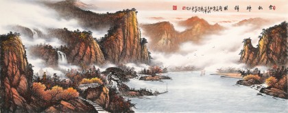 張慧仁 小六尺《金秋神韻圖》 廣西山水畫家協會常務理事