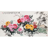 【已售】梁景欣 六尺《滿堂富貴》 青大美院學院派畫家