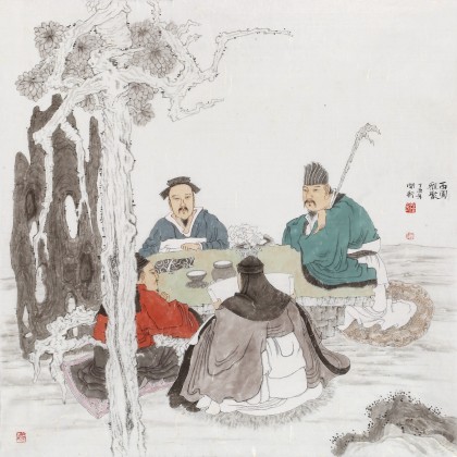 趙開新 四尺斗方《雅集圖》 中美協會員 國家畫院畫家（詢價）