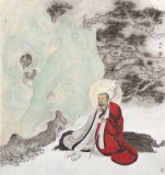 趙開新 四尺斗方《坐禪圖》 中美協會員 國家畫院畫家（詢價）