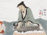 【已售】趙開新 四尺斗方《聽琴圖》 中美協會員 國家畫院畫家（詢價）