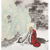 趙開新 四尺斗方《坐禪圖》 中美協會員 國家畫院畫家（詢價）