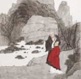 趙開(kāi)新 四尺斗方《聞道圖》 中美協(xié)會(huì)員 國(guó)家畫(huà)院畫(huà)家（詢(xún)價(jià)）