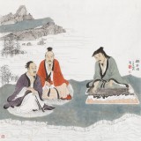 【已售】趙開新 四尺斗方《聽琴圖》 中美協會員 國家畫院畫家（詢價）