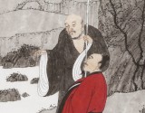 趙開(kāi)新 四尺斗方《聞道圖》 中美協(xié)會(huì)員 國(guó)家畫(huà)院畫(huà)家（詢(xún)價(jià)）
