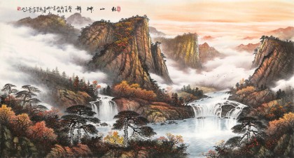 【已售】張慧仁 六尺《秋山神韻》 廣西山水畫家協會常務理事