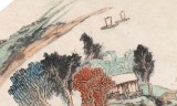 【已售】胡書文 扇面 《山高自有行路人》中國書畫院創作院副院長