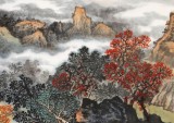 【已售】蔣元發(fā) 小六尺《秋山帆影》 廣西著名山水畫(huà)家