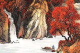 【已售】蔣元發 小六尺《層林盡染 萬山紅遍》 廣西著名山水畫家