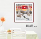 何一鳴 四尺斗方《雪溪圖》 冰雪畫派畫家 師從于志學