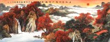 【已售】蔣元發 小六尺《層林盡染 萬山紅遍》 廣西著名山水畫家