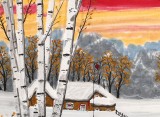 何一鳴 四尺斗方《雪溪圖》 冰雪畫派畫家 師從于志學