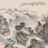 胡書文 四尺斗方《山高白云深》中國書畫院創作院副院長（詢價）