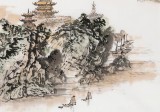 【已售】庾超然 四尺《波濤洗凈古今愁》 黃鶴樓書畫院院長(zhǎng)