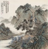 【已售】吳顯剛 四尺斗方《山水清暉圖》 貴州七星關(guān)美協(xié)主席