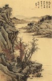【已售】吳顯剛 四尺三開《山居圖》 貴州七星關(guān)美協(xié)主席