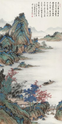 【已售】吳顯剛 四尺《山居客至圖》 貴州七星關美協主席