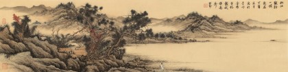 吳顯剛 四尺對開《秋江觀釣圖》 貴州七星關(guān)美協(xié)主席