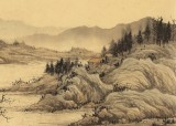 【已售】吳顯剛 四尺三開《山居圖》 貴州七星關(guān)美協(xié)主席
