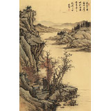 【已售】吳顯剛 四尺三開《山居圖》 貴州七星關美協主席