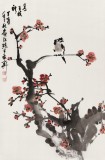 庾超然 四尺三開《春在枝頭》 黃鶴樓書畫院院長