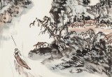 【已售】庾超然 三尺《江邨歸漁圖》 黃鶴樓書畫院院長