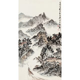 【已售】庾超然 三尺《江邨歸漁圖》 黃鶴樓書畫院院長
