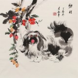 【已售】尹和平 四尺斗方《興旺》 當代鄉土童趣繪畫名家