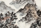 【已售】庾超然 三尺《江邨歸漁圖》 黃鶴樓書畫院院長