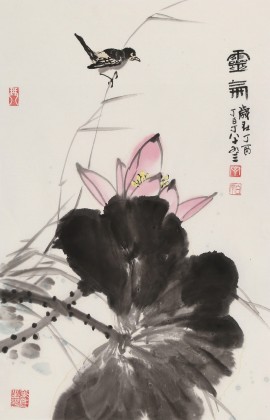 【已售】丁白丁 《靈氣》83歲山東著名老畫家 崔子范藝術(shù)館館長