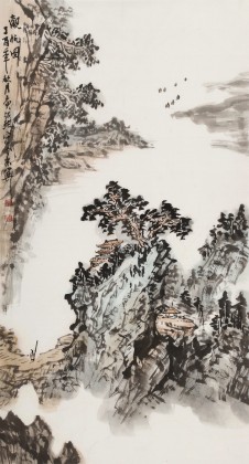 【已售】庾超然 三尺《觀帆圖》 黃鶴樓書畫院院長