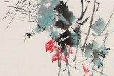 尹和平 四尺斗方《喜從天降》 當(dāng)代鄉(xiāng)土童趣繪畫名家