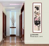 【已售】曲逸之 四尺對開《荷葉五寸荷花嬌》 河南省著名花鳥畫家