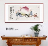 【已售】曹建濤 三尺《獻壽圖》 獨具特色水墨人物畫家