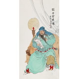 【已售】曹建濤 四尺《關(guān)帝圣君像》 獨具特色水墨人物畫家