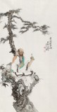 【已售】曹建濤 四尺《菩提本無(wú)樹(shù)》 獨(dú)具特色水墨人物畫(huà)家