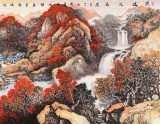 【已售】蔣元發 小六尺《源遠流長》 廣西著名山水畫家