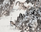 【已售】庾超然 四尺三開《溪山幽居圖》 黃鶴樓書畫院院長
