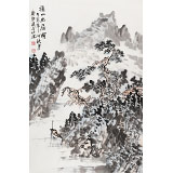 【已售】庾超然 四尺三開《溪山幽居圖》 黃鶴樓書畫院院長