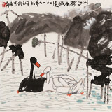 【已售】王永剛 四尺斗方《荷風悠遠》 78歲國家一級美術師