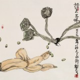 王永剛 四尺斗方《荷之三味》 國家一級美術(shù)師（詢價）