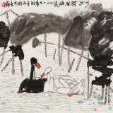 【已售】王永剛 四尺斗方《荷風悠遠》 78歲國家一級美術師