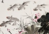 梁景欣 四尺《連年有余》 青大美院學(xué)院派畫家