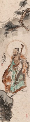 【已售】曹建濤 四尺對開《伏虎羅漢》 獨具特色水墨人物畫家
