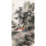 【已售】鄒本財 三尺《對弈圖》 公主嶺市美協常務副主席