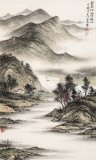 【已售】劉金河 三尺《云水怡山得靜心》中國美術家協會會員