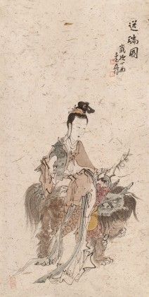 曹建濤 小四尺《送瑞圖》獨具特色水墨人物畫家