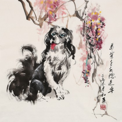尹和平 四尺斗方《萬紫千紅總是春》 當代鄉土童趣繪畫名家