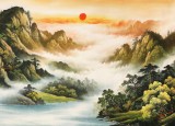 【已售】楊銘昌 小八尺《源遠流長》 安徽山水畫研究協會理事