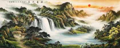【已售】楊銘昌 小八尺《源遠流長》 安徽山水畫研究協會理事